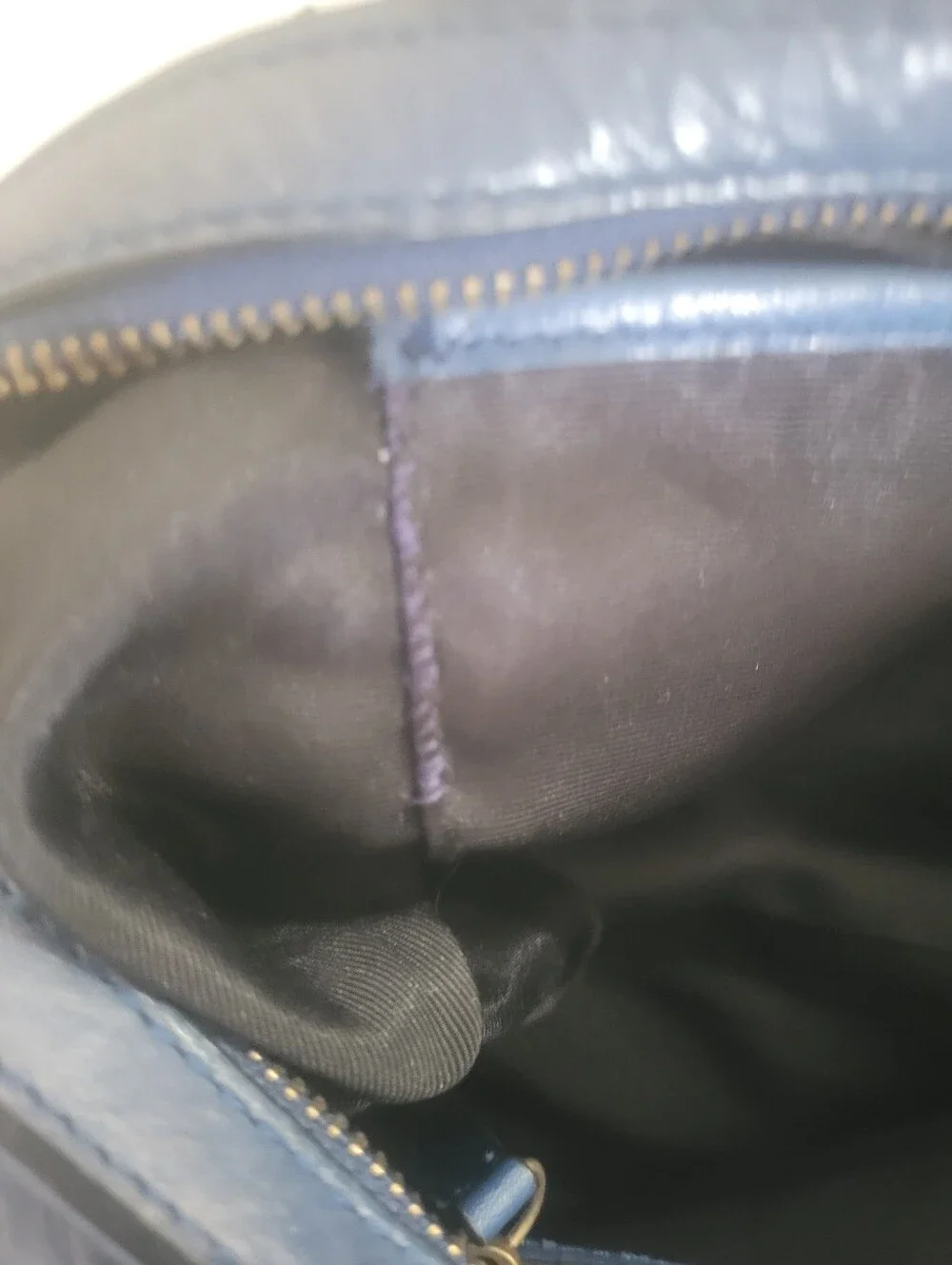Joelle Hawkins Leather Handbag Blue Preowned.